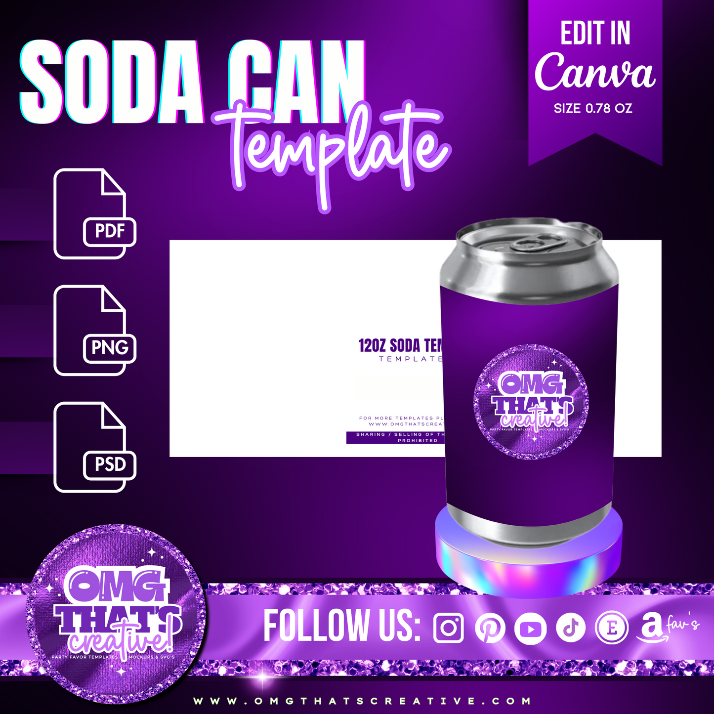 12oz Soda Template