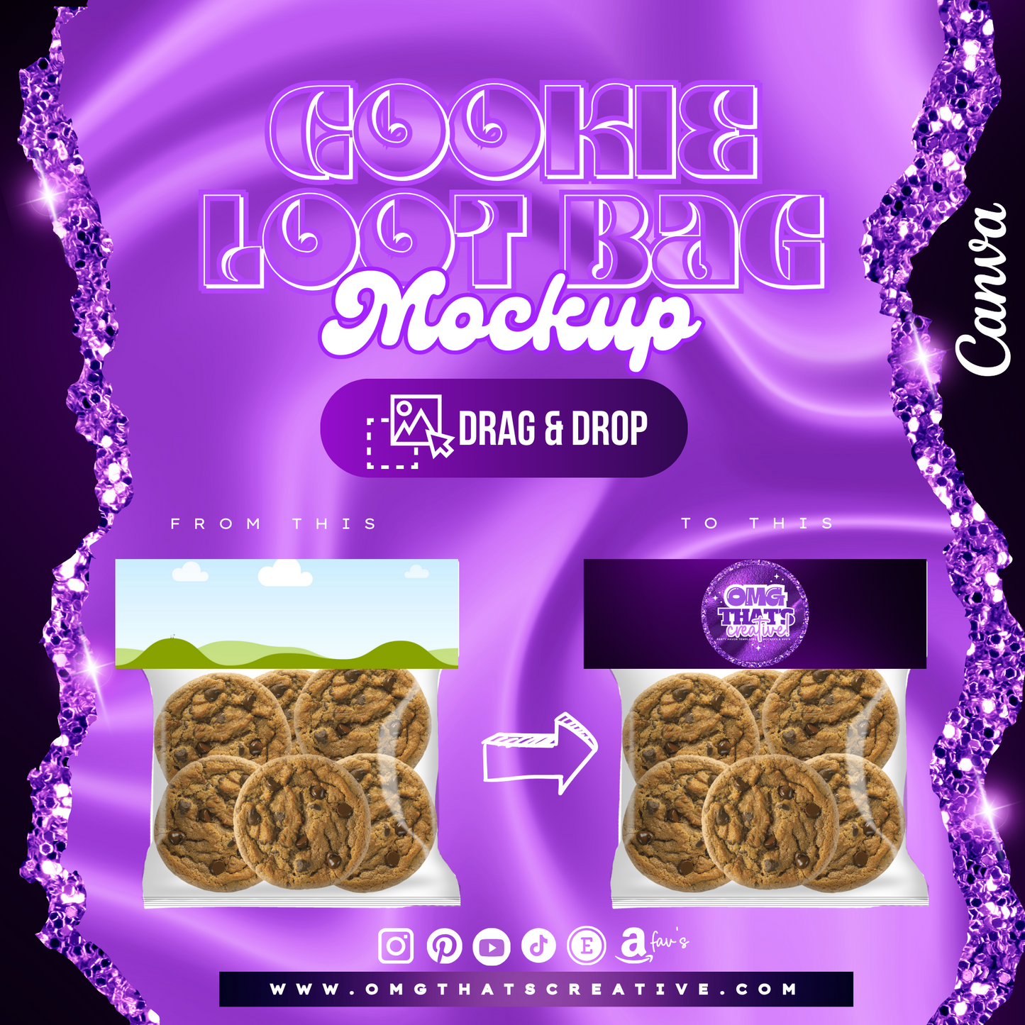 Cookie Loot Bag Mockup