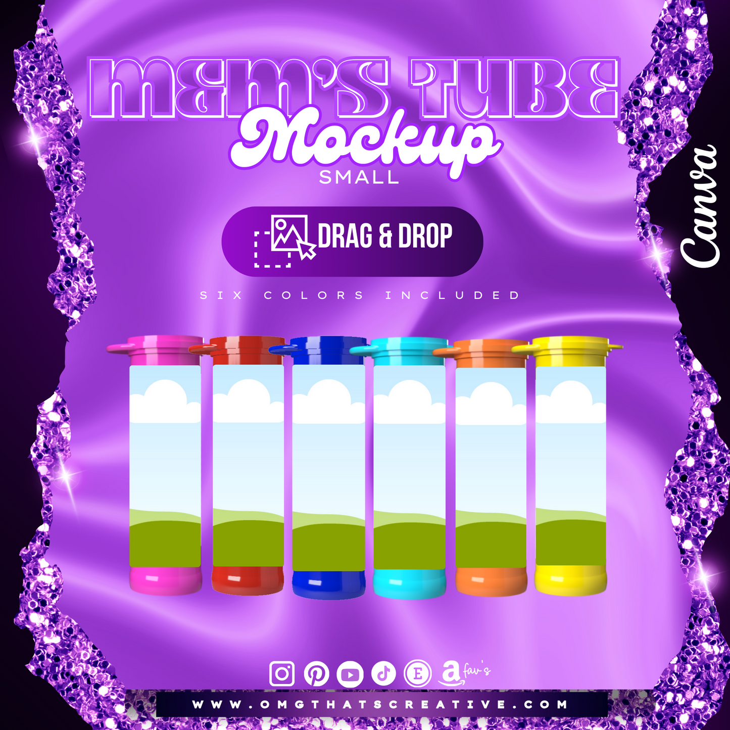 Mini M&M's Small Tube Mockup
