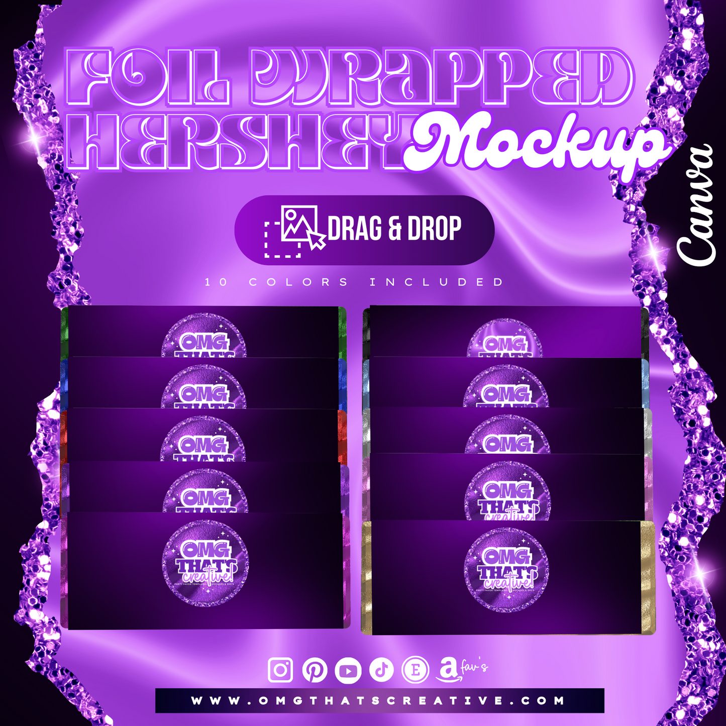 Foil Wrapped Hershey Mockup