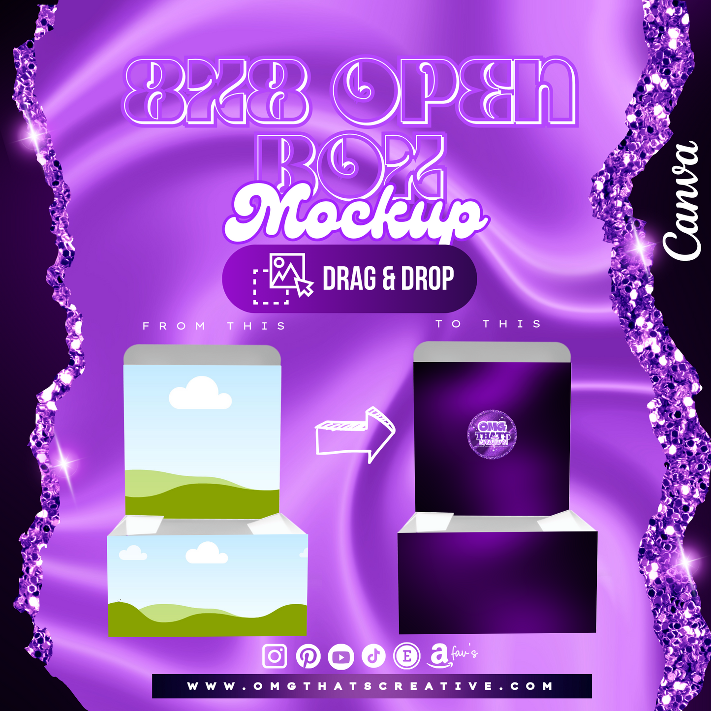 8x8 Open Box Mockup
