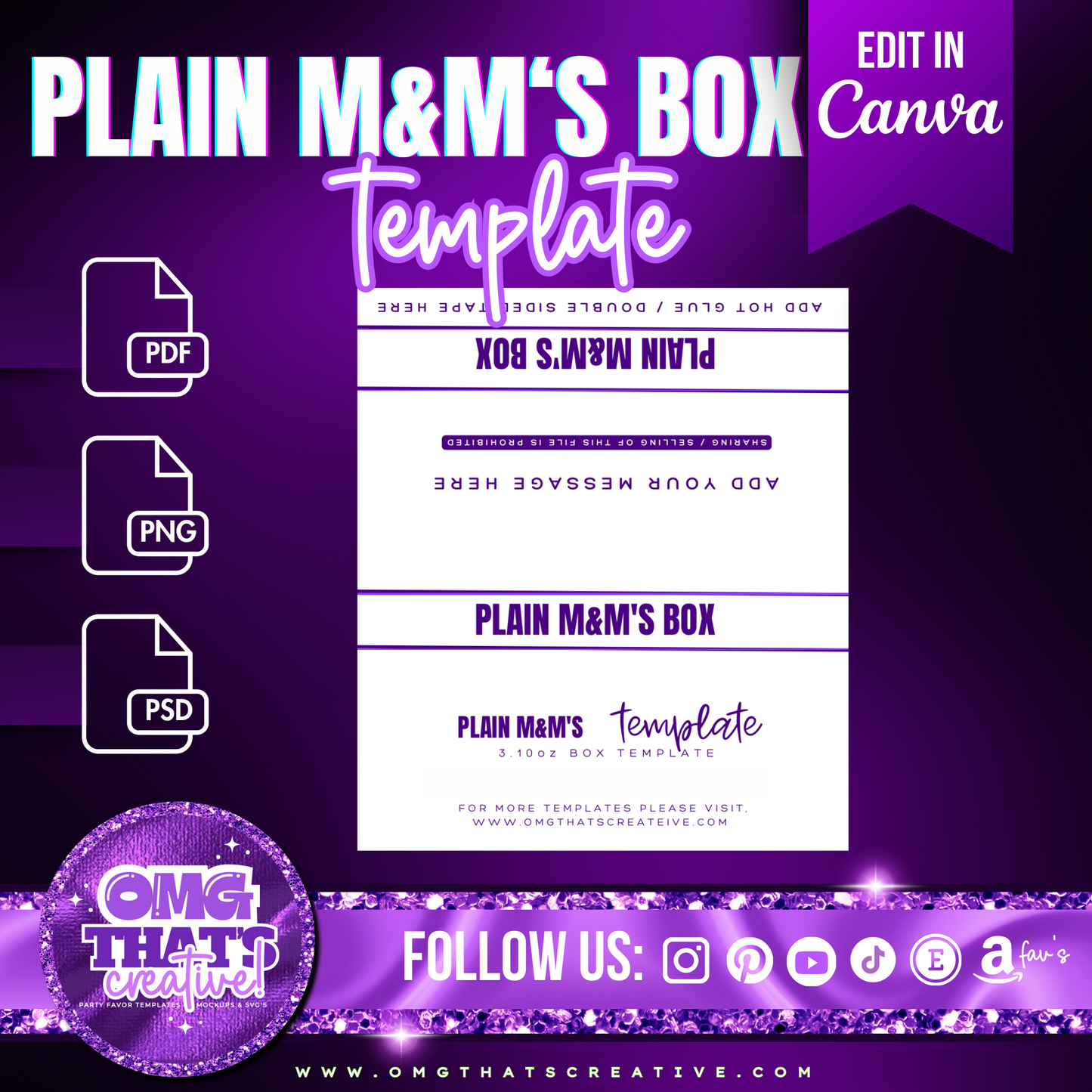 Plain M&M's Box Template
