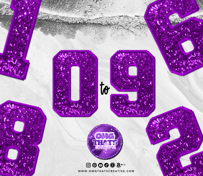 Purple Glitter Alphabet Font