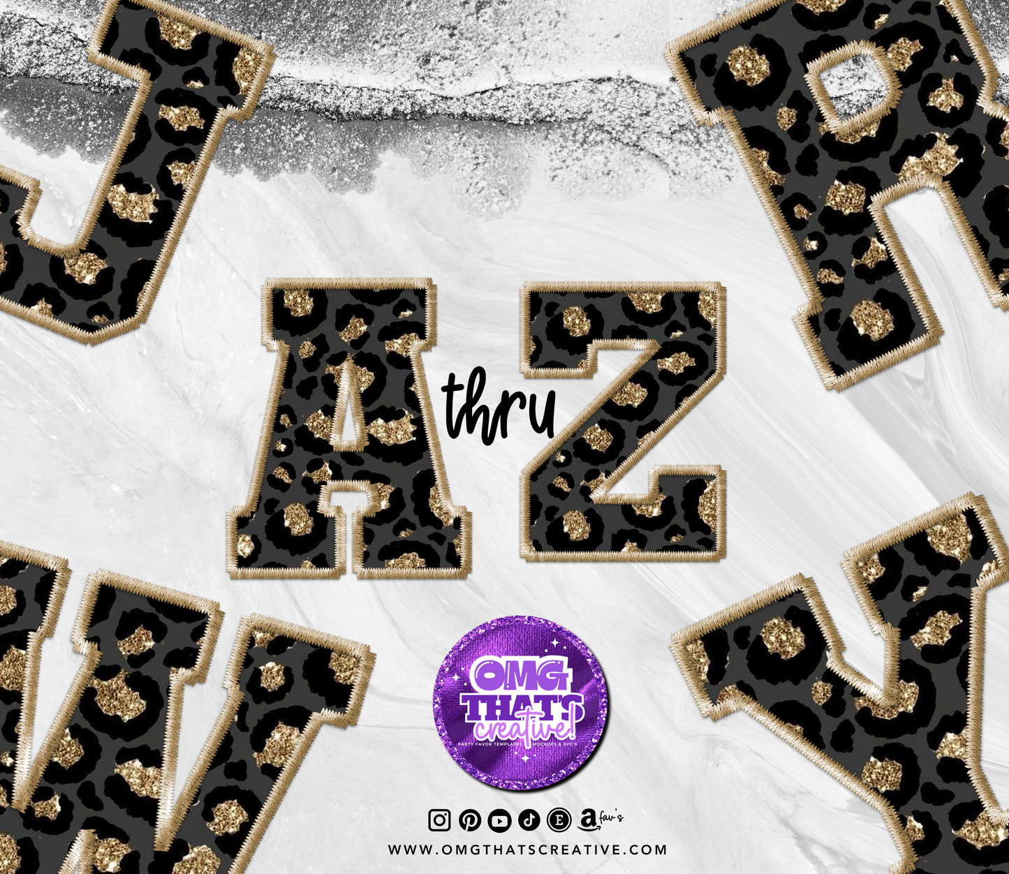 Leopard Glitter Alphabet Sports Font