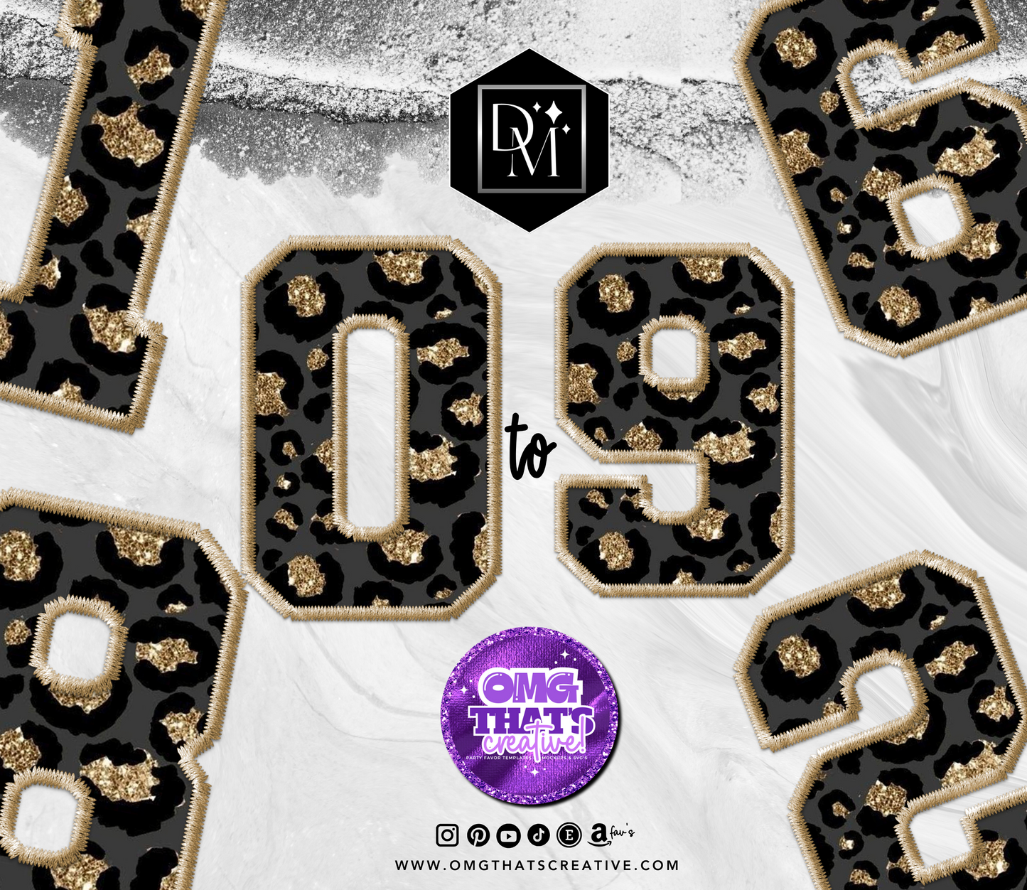 Leopard Glitter Alphabet Sports Font