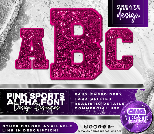 Pink Glitter Sports Alphabet Font