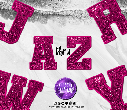 Pink Glitter Sports Alphabet Font