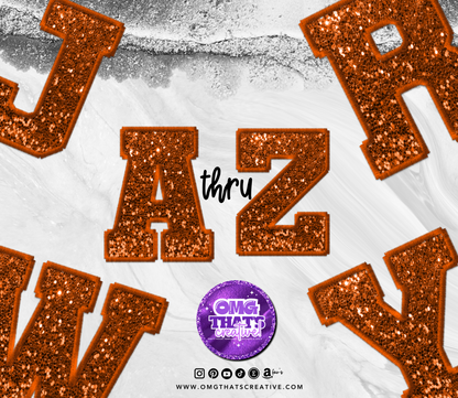 Orange Glitter Alphabet Font
