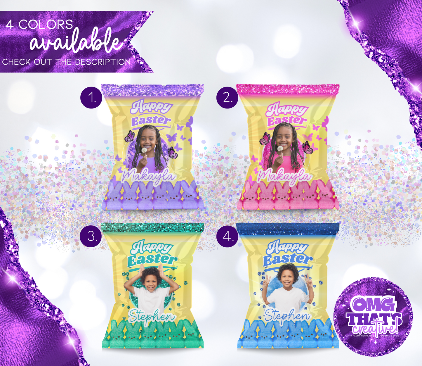 Easter Party Favor Bundle (Purple Girl Peeps Marshmallow)