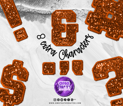 Orange Glitter Alphabet Font