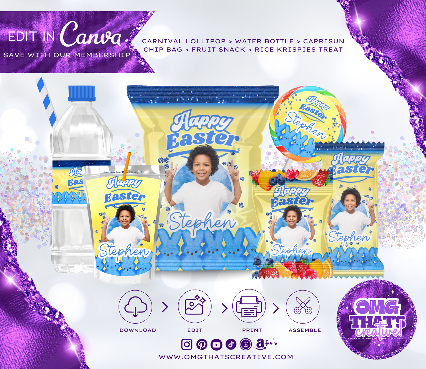 Easter Party Favor Bundle (Blue Boy Peeps Marshmallow)