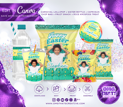 Easter Party Favor Bundle (Green Boy Peeps Marshmallow)