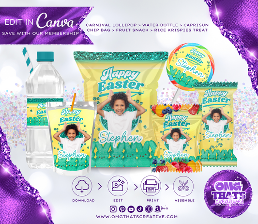 Easter Party Favor Bundle (Green Boy Peeps Marshmallow)