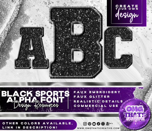 Black Glitter Alphabet Font