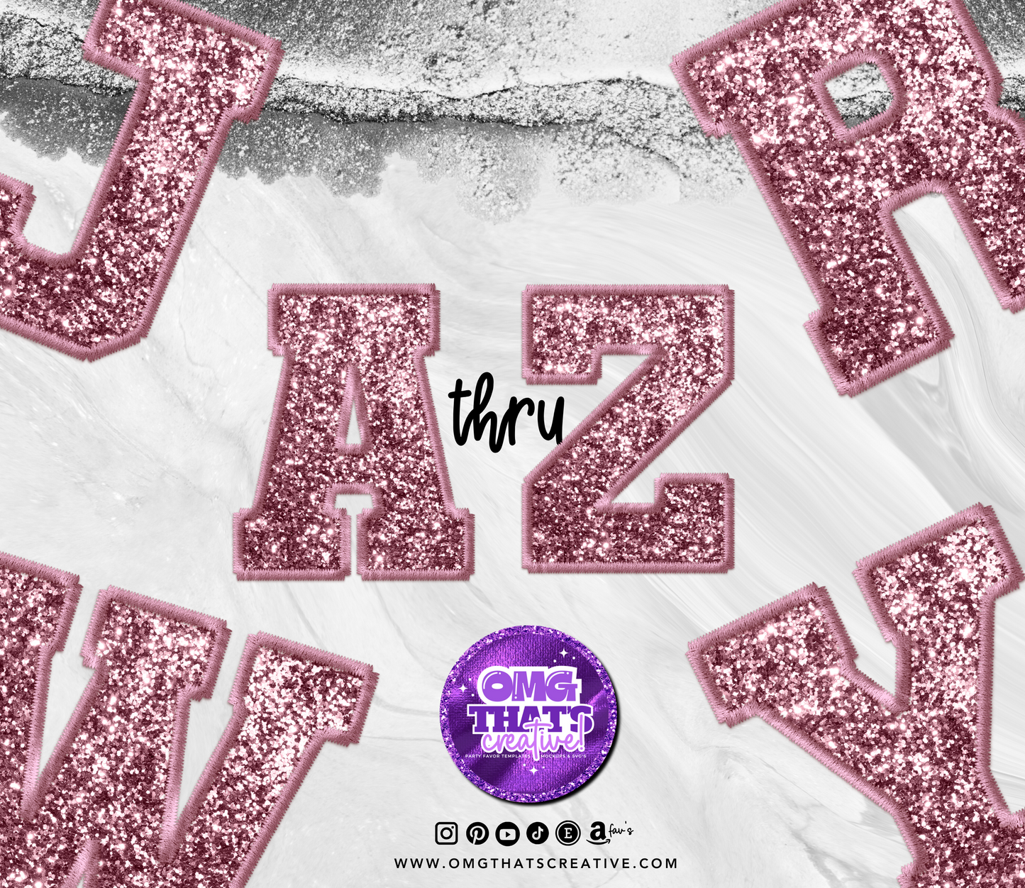Rose Gold Glitter Alphabet Sports Font