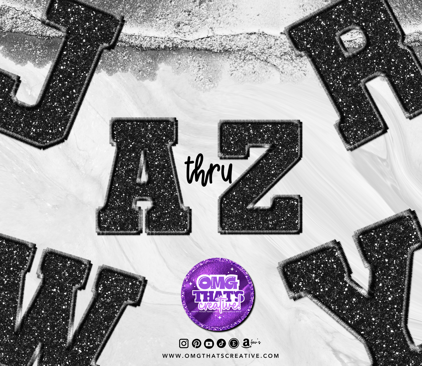 Black Glitter Alphabet Font