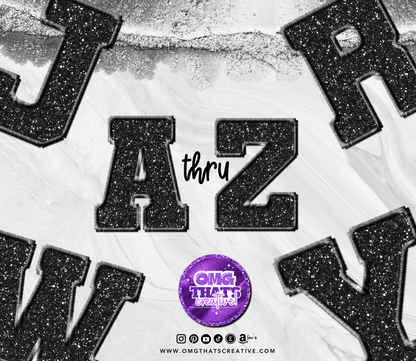 Black Glitter Alphabet Font
