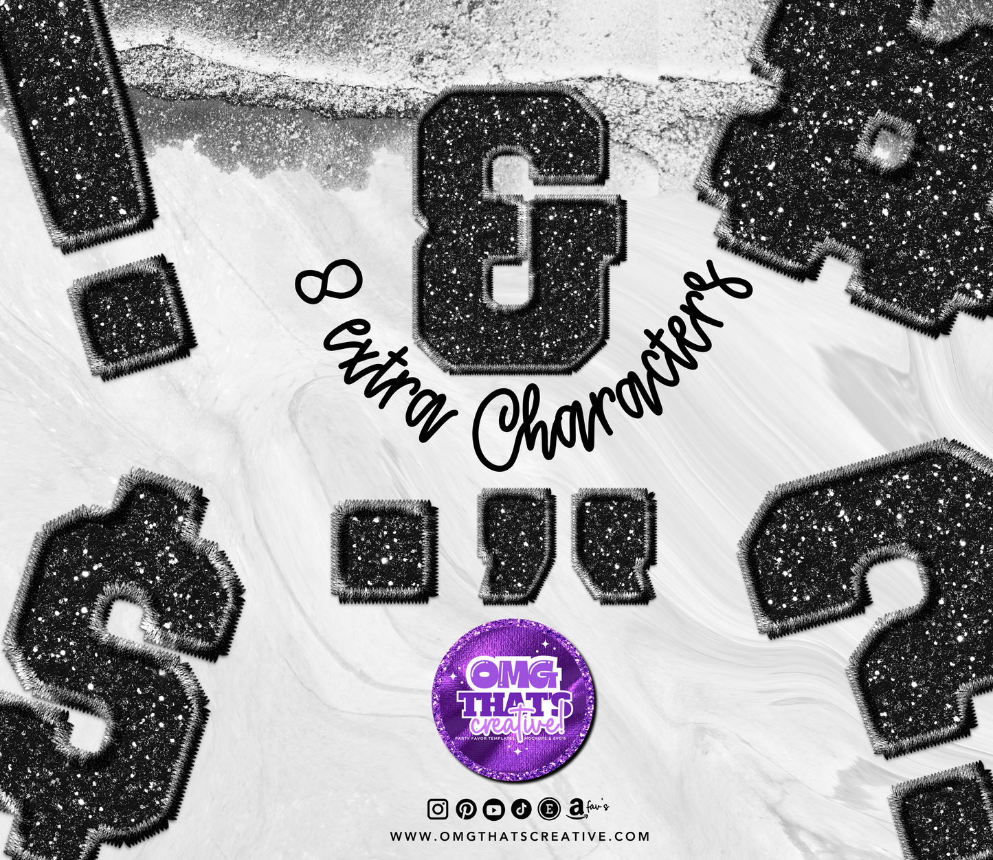 Black Glitter Alphabet Font