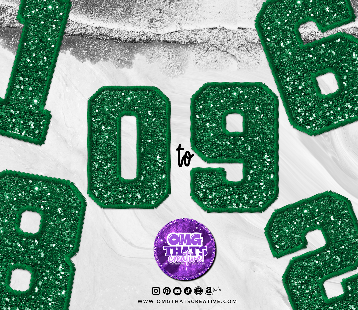 Green Glitter Alphabet Font