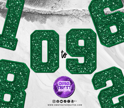 Green Glitter Alphabet Font