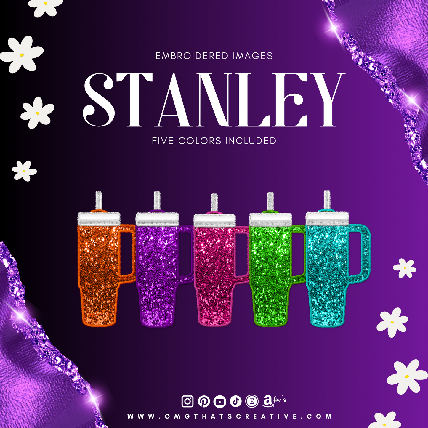 Stanley Glitter Embroidered Tumblers