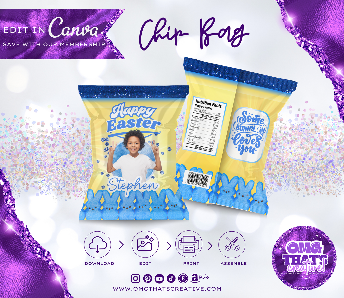 Easter Party Favor Bundle (Blue Boy Peeps Marshmallow)
