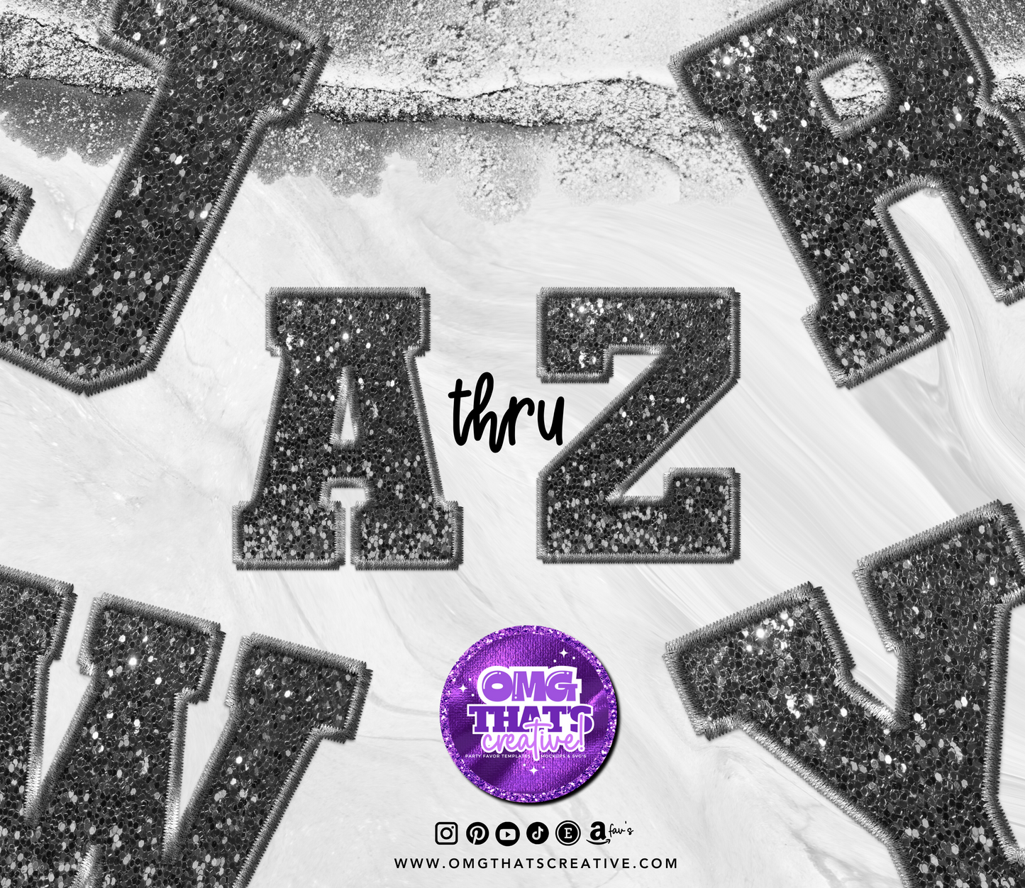 Grey Glitter Alphabet Sports Font
