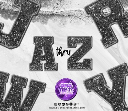 Grey Glitter Alphabet Sports Font