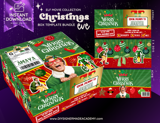 Elf Movie Box Christmas Templates