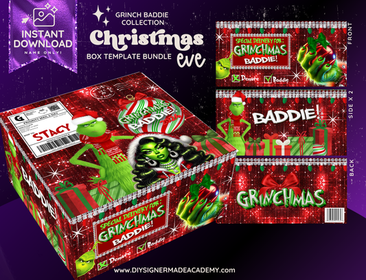 Grinch Baddie Box Christmas Templates