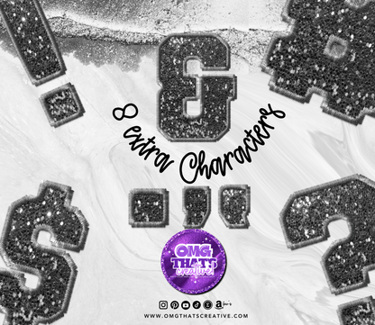 Grey Glitter Alphabet Sports Font