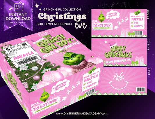 The Grinch Girl Box Christmas Templates