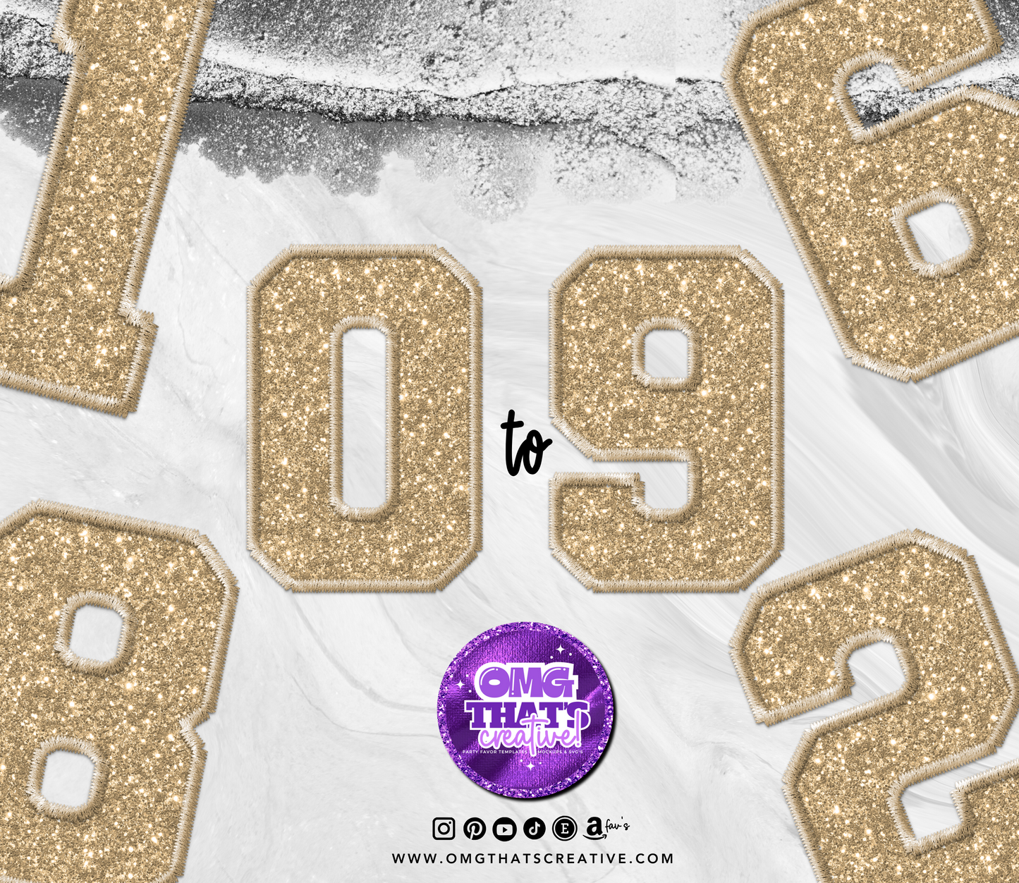 Light Gold Glitter Alphabet Sports Font