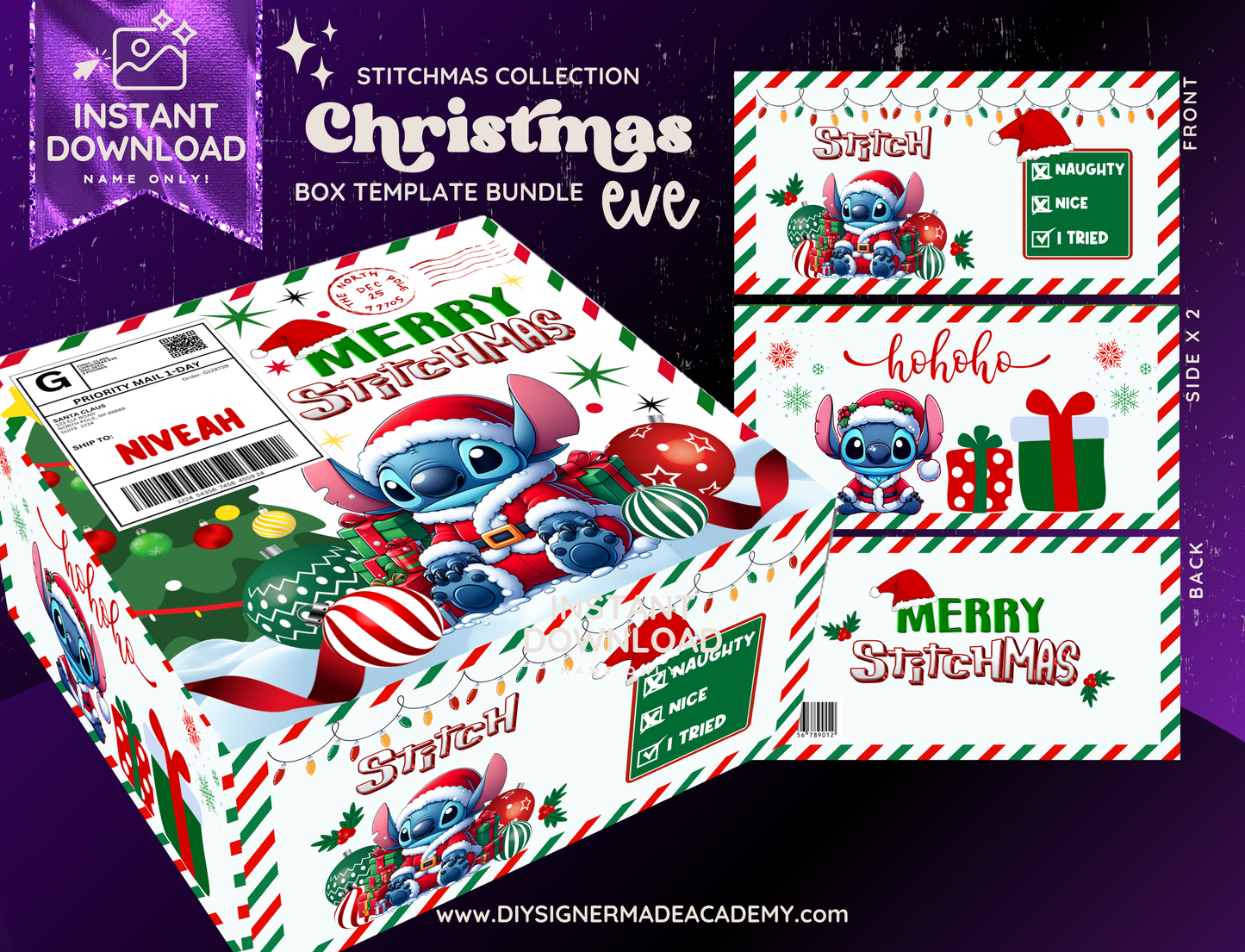 Stitchmas Box Christmas Templates