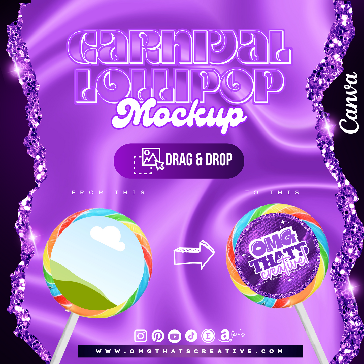 Carnival Lollipop Mockup