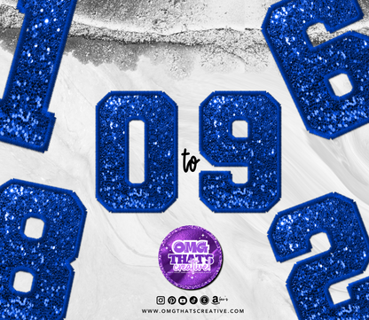 Blue Glitter Alphabet Sports Font