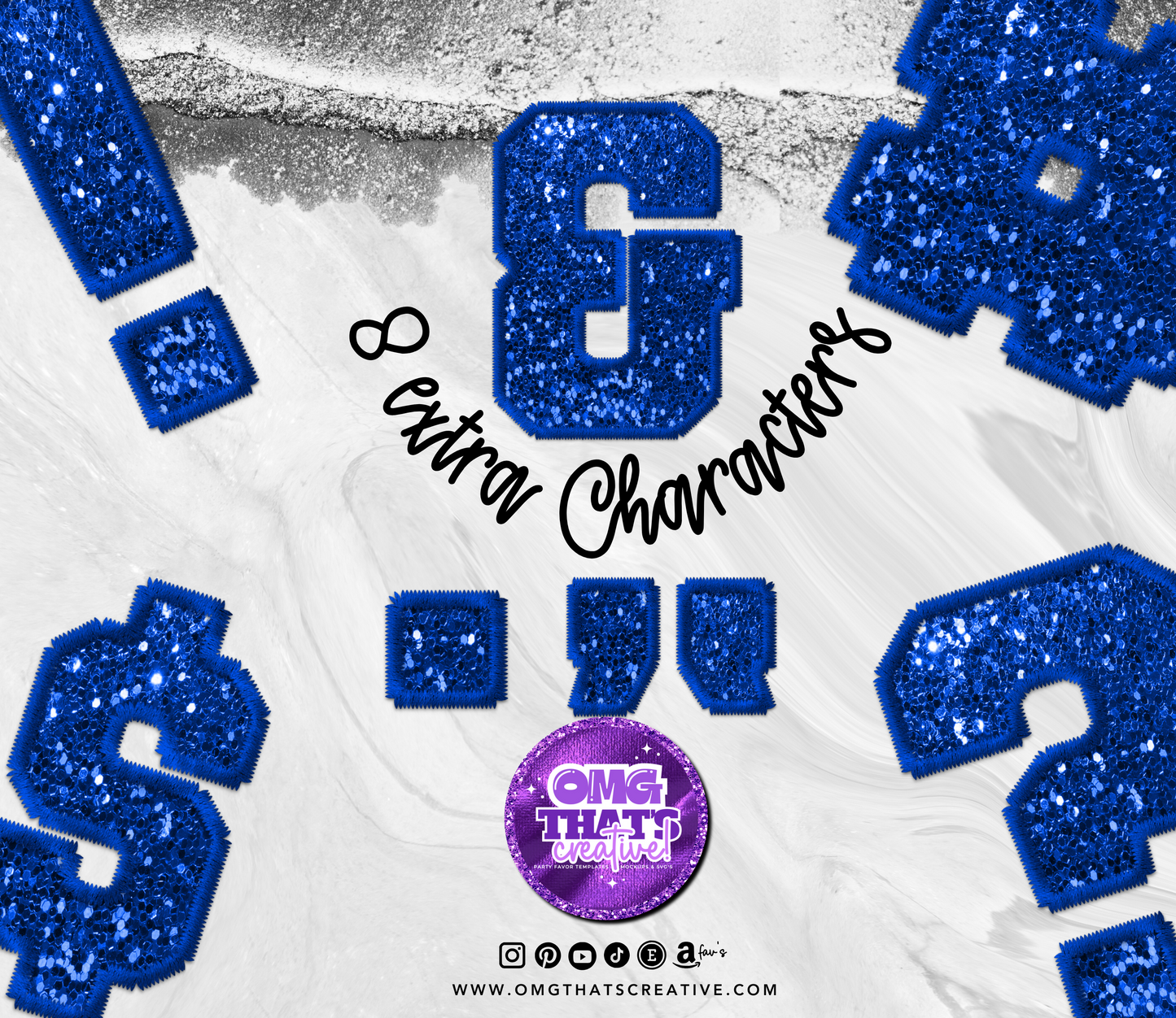 Blue Glitter Alphabet Sports Font