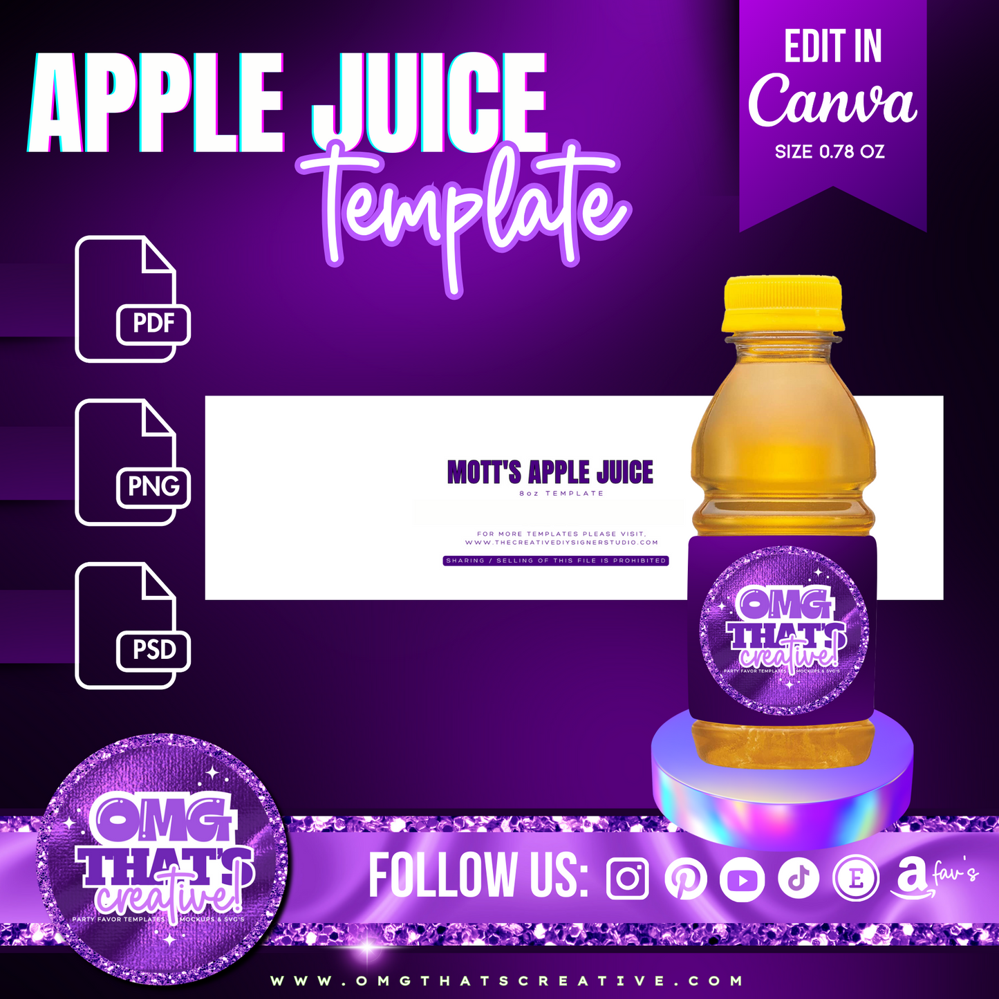 8oz Mott's Apple Juice Template