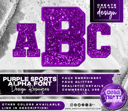 Purple Glitter Alphabet Font