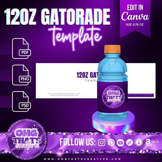 12oz Gatorade Template
