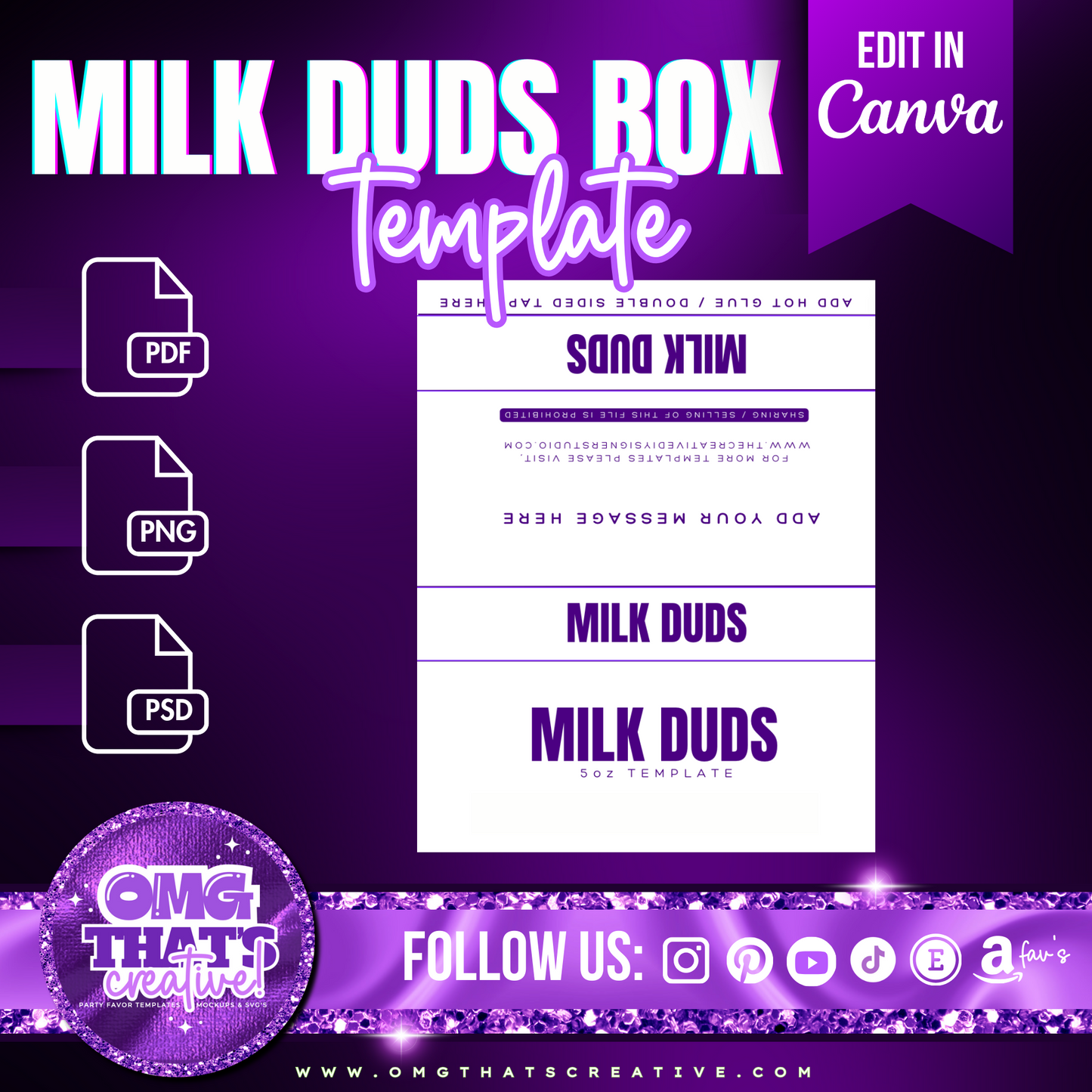 Milk Duds Box Template