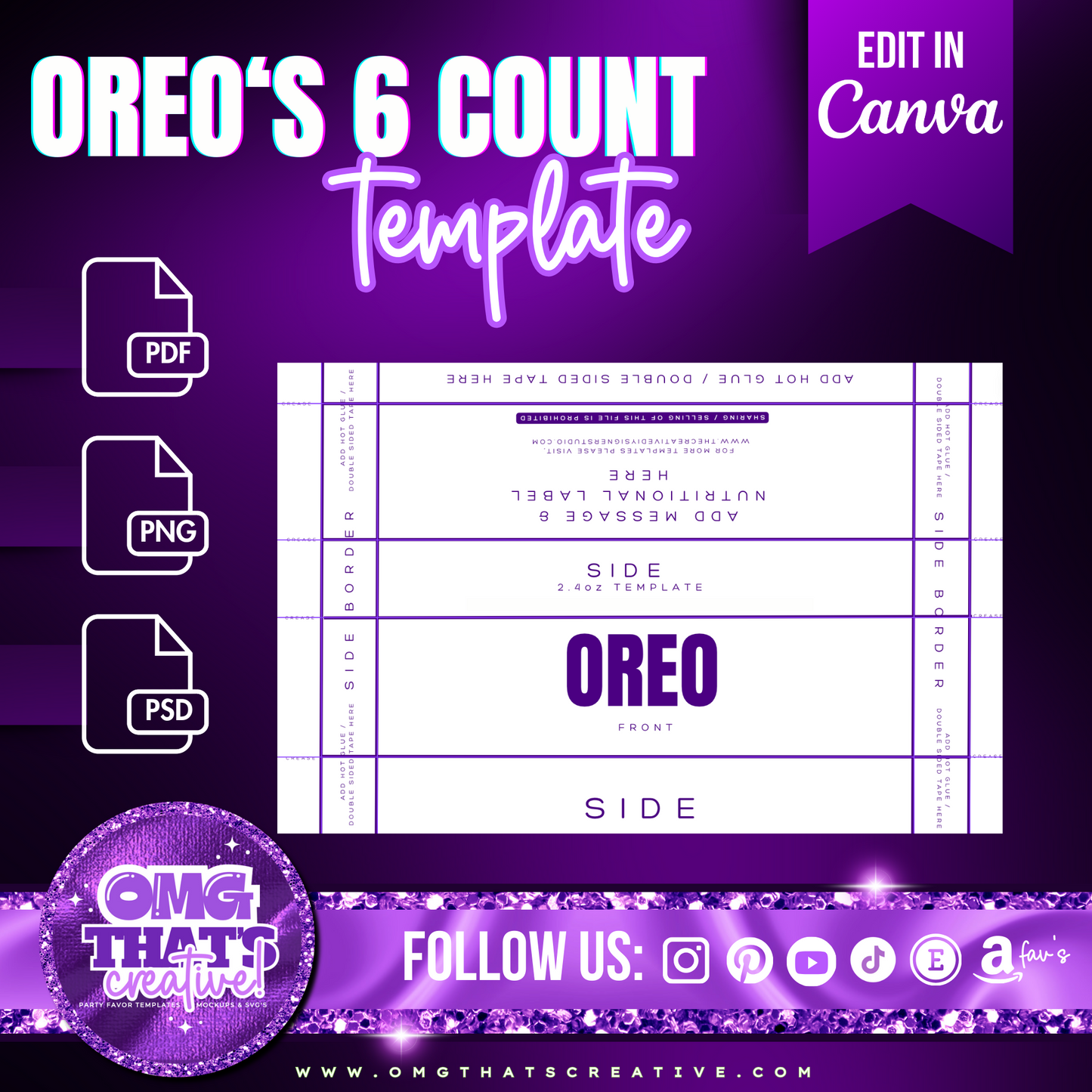 Oreo's Cookies Template (6pk)
