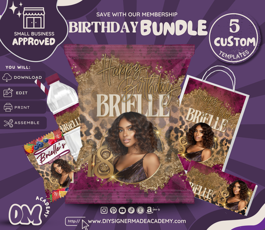 Cheetah-Birthday Bundle Templates
